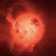 Artist’s impression superflare on an L-dwarf.